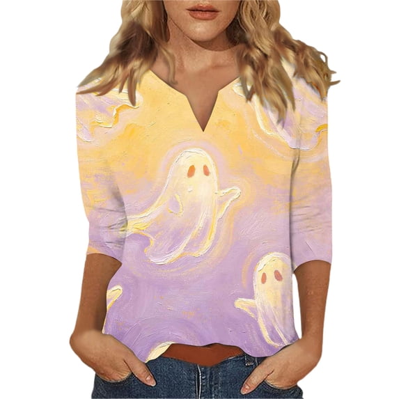 MVRLSH Womens Tops Blouse Casual Spring Graphic Printed Short Sleeve Round Neck Daily Wear Tees Loose Fit Blouses CF1 - XXXL