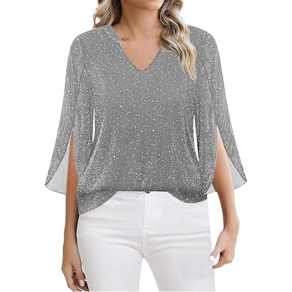 MVRLSH Womens Tops Shirts Blouse Casual Long Sleeve Button Velvet Dress Side Pocket Real Sequin Holiday Trendy Outfit Loose Fit Linen Blouses Multicolor - XL