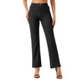 thumbnail image 1 of MVRLSH Womens Yoga Pants Soft Petite Size Button Stretch Pull On Lightweight Work Dress Slacks With Storage Pockets Leggings for Women Running Gym and Workout Black - XL, 1 of 7