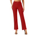 thumbnail image 1 of MVRLSH Womens Yoga Pants Soft Petite Size Button Stretch Pull On Lightweight Work Dress Slacks With Storage Pockets Leggings for Women Running Gym and Workout Red - XXL, 1 of 7