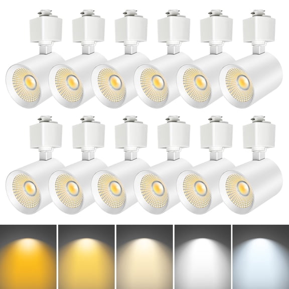 MW LED Track Lighting Heads  Adjustable Ceiling Light Fixtures,5CCT,10W,Suitable for Shopping Malls, Kitchens, and Ceiling Lighting, 12PCS