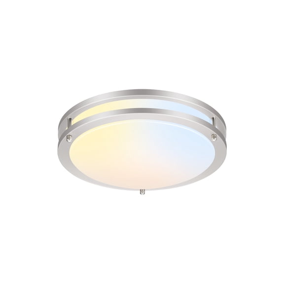 MW LIGHTING 1-PACK 12inch flush mount ceiling light, 15W 1000LM, 2700K/3000K/3500K/4000K/5000K 5CCT ceiling lightBrushed Nickel light fixtures ceiling mount for Hallway Bathroom Kitchen Bedroom