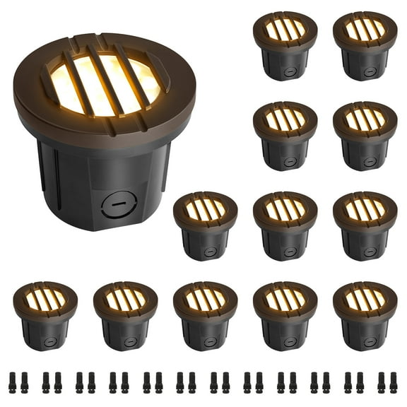 MW LIGHTING 12-PACK  landscape well lights, 6W 350LM,3000K well lights landscape Led in groundIP65 Waterproof  landscape well lights,CRI90+ oil-rubbed bronze, ETL Certified