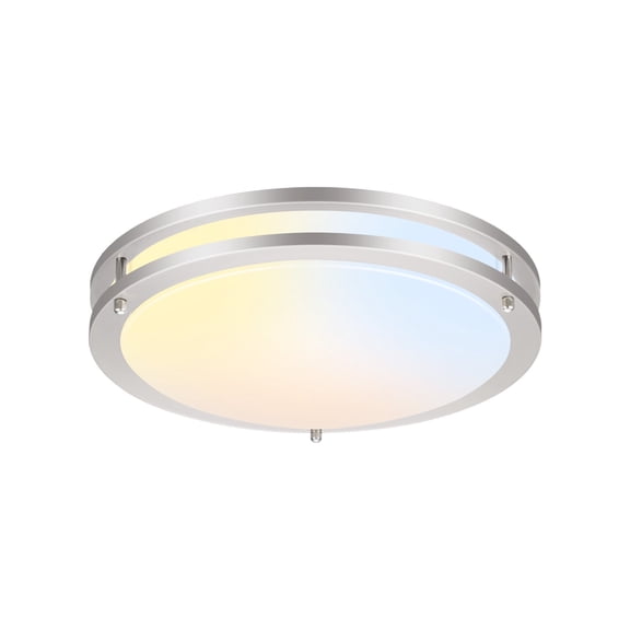 MW LIGHTING 14inch flush mount ceiling light, 21W 1600LM, 2700K/3000K/3500K/4000K/5000K 5CCT ceiling lightBrushed Nickel Kitchen Lighting Fixtures Ceiling for Hallway Bathroom Kitchen Bedroom