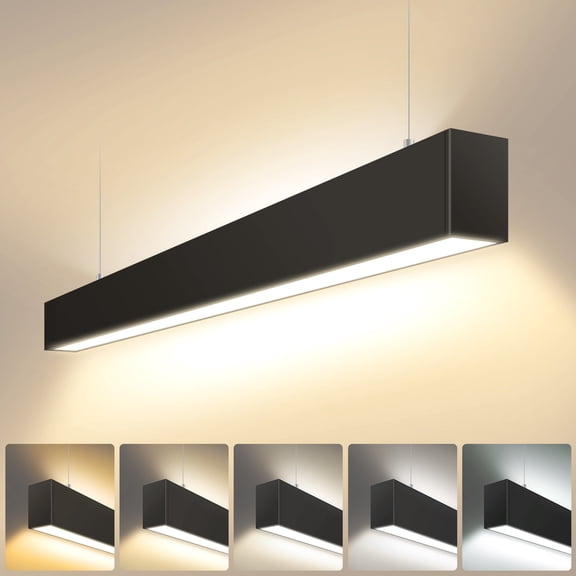 MW LIGHTING 1pack LED office linear light30W 40W 50W3450/4600/5750Lm3000K-6500K 5CCT LED Linear Light0-10V dimmable LED architectural pendant lightUL Certified