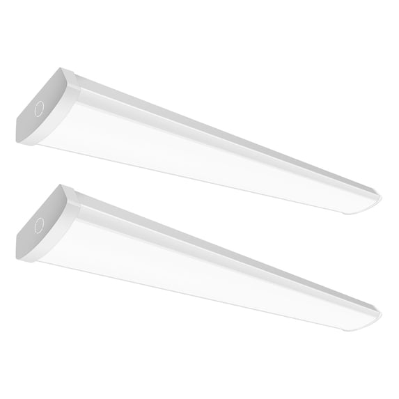 MW LIGHTING 2PK 4FT LED Wraparound Light Fixture, 5500 Lumens Dimmable