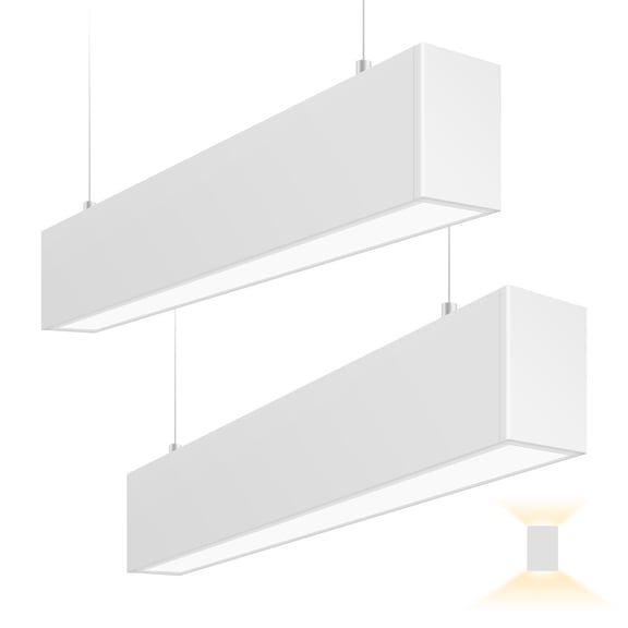 MW LIGHTING 2pack LED Linear Light15W 20W 25W1725/2300/2875Lm3000K-6500K 5CCT LED architectural pendant light0-10V dimmable Commercial Linear Lighting Fixture for OfficewhiteUL Certified