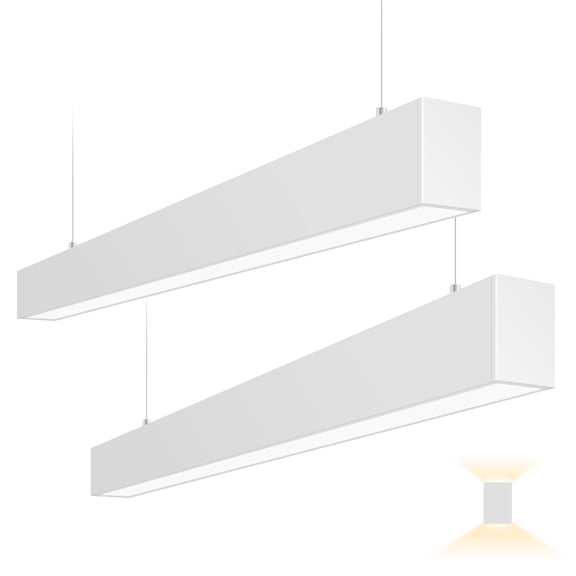 MW LIGHTING 2pack LED office linear light30W 40W 50W3450/4600/5750Lm3000K-6500K 5CCT LED Linear Light0-10V dimmable LED architectural pendant lightwhiteUL Certified