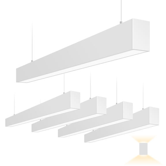 MW LIGHTING 4pack LED office linear light30W 40W 50W3450/4600/5750Lm3000K-6500K 5CCT LED Linear Light0-10V dimmable LED architectural pendant lightwhiteUL Certified