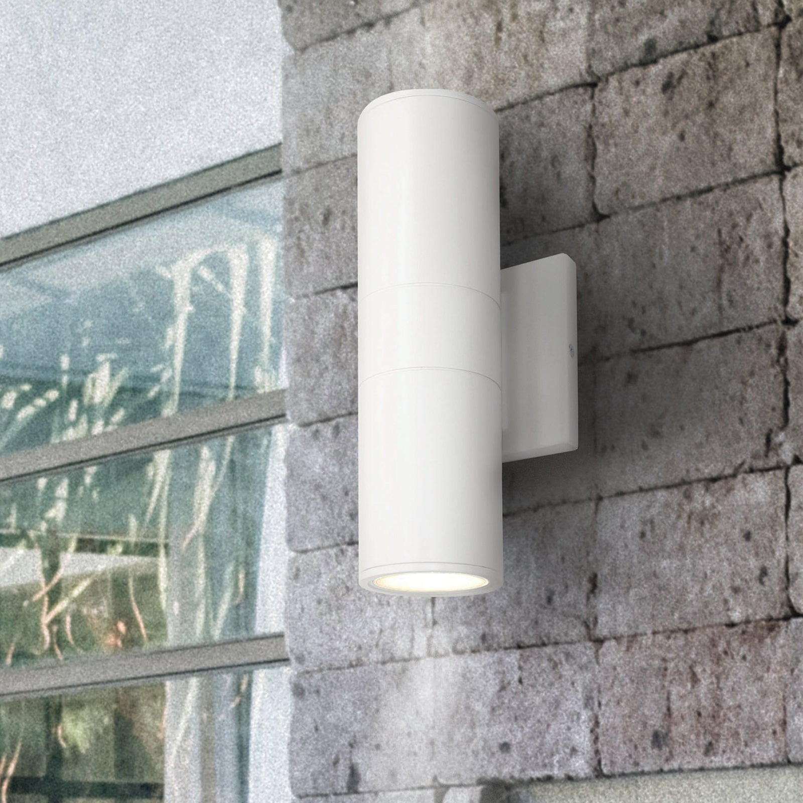 MW Lighting 12" Up & Down LED Cylinder Light Fixture, White Finish