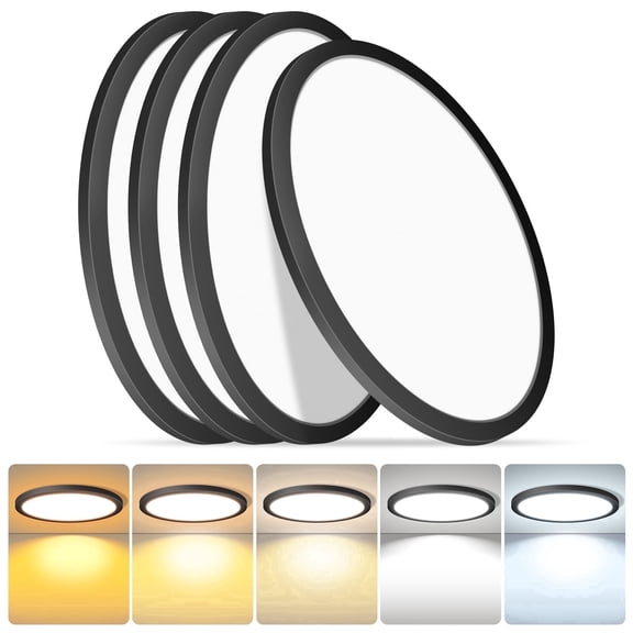 4Pcs 20 inch Modern Flush Mount Led Ceiling Lamp, 5 Cct Adjustable, Covers 90–140 Sq Ft for Living Room, Bedroom, Dining Room, Common Areas