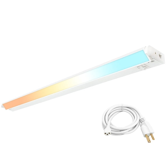 MW Lighting 32 Inch LED Under Cabinet Lighting, 16.5W, 1050LM, 5CCT 2700-5000K,CRI>90, 70 Degree Swivel Lens, Dimmable, 120V, Plug-in, Linkable Under Counter Lights For Kitchen Counters Closets
