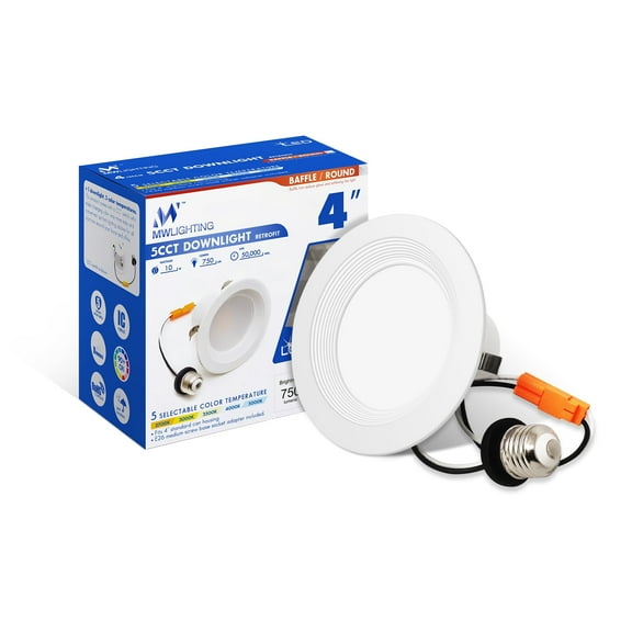 MW Lighting 4 Inch LED Retrofit Downlight, 5CCT,Dimmable, Recessed Lights, 1 Count