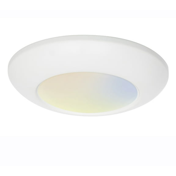 MW Lighting 6 Inch 5CCT Color Temperature Selectable Surface Mount Disk LED Downlight, 2700/3000/3500/4000/5000K, Dimmable, 100W Incandescent Equal, 1050LM, Energy Star (1 PACK)