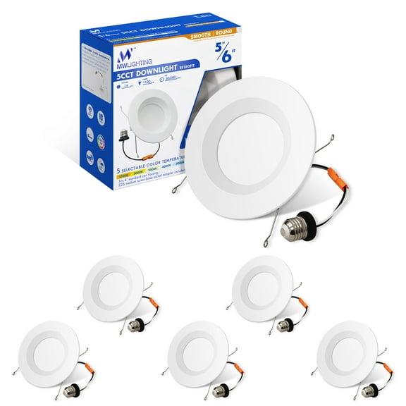 MW Lighting 6 Inch Recessed Downlight, Dimmable, 6 Count