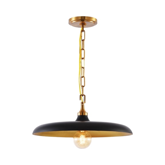 MW Lighting Matte Black&Gold Farmhouse Pendant Light for Kitchen Island,Coffee Shop,Supporting for 1*E26 base bulbs(Bulbs NOT Included)ETL Certification