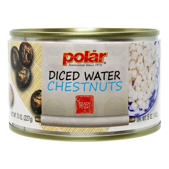 MW Polar Canned Peeled Diced Water Chestnuts 8oz (Pack of 12)