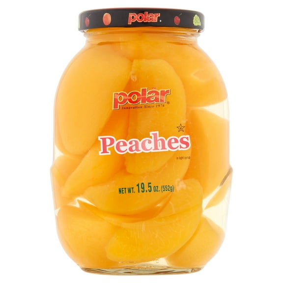 Polar Sliced Peaches in Light Syrup, 20 oz Glass Jar