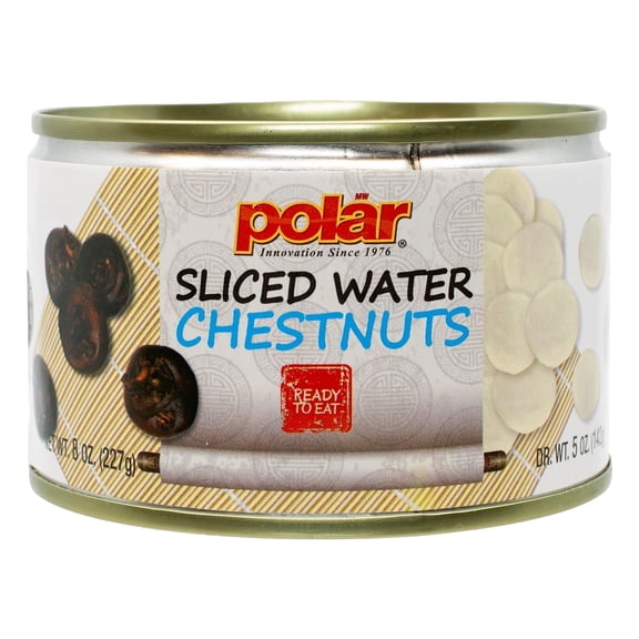 MW Polar Canned Peeled Sliced Water Chestnuts 8oz (Pack of 12)