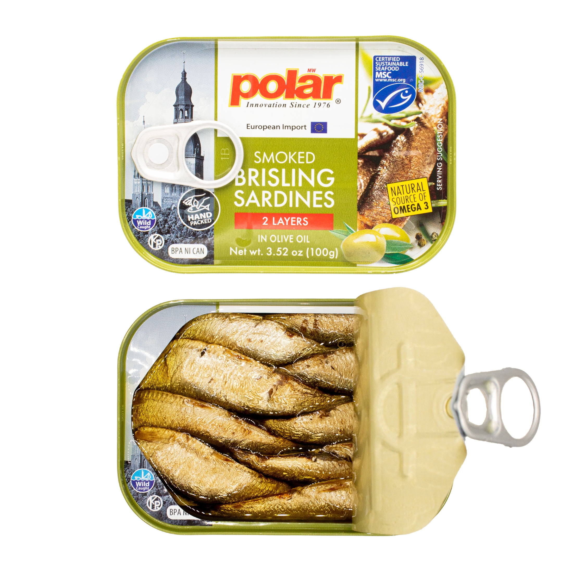 Polar Smoked Sardines 12x3.52oz - Canned seafood for traders - Walmart ...