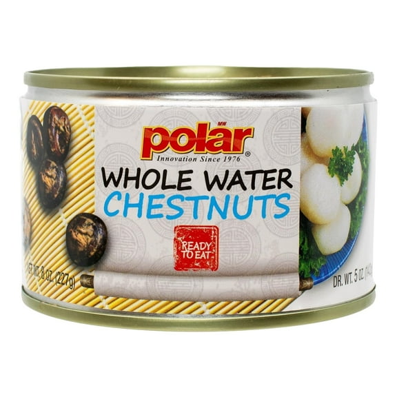 MW Polar Canned Peeled Whole Water Chestnuts 8oz (Pack of 12)