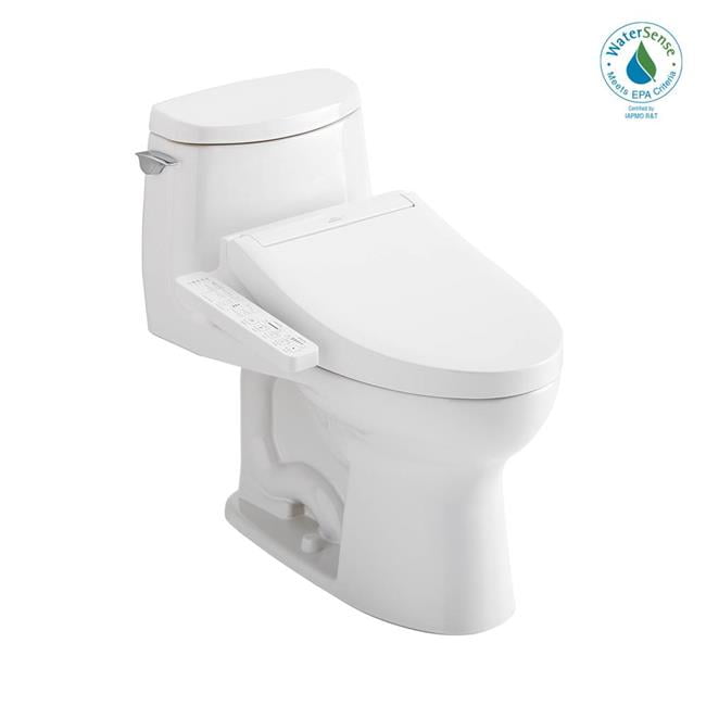 MW6043074CUFG-01 28.38 in. Washlet Plus Elongated Toilet with Bidet Seat, Cotton White