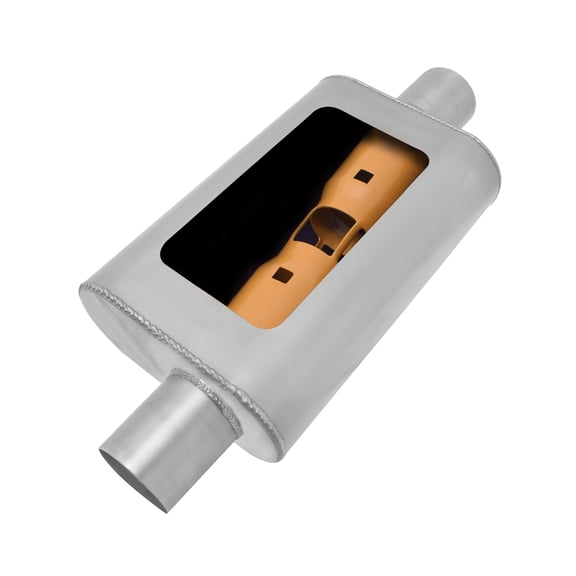 Gibson Exhaust BM0102 GIBBM0102 3.00IN INLET / 3.00IN OUTLET - OFFSET/CENTER - 4IN X 9IN SS MUFFLER