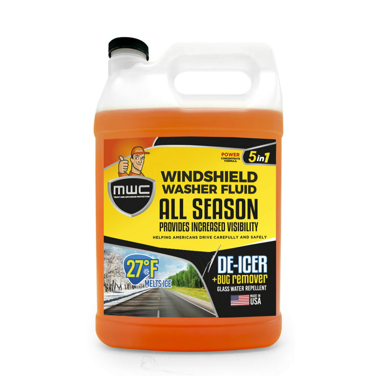 MWC 446948 Windshield Washer Fluid All Season Provides Increased Visibility Orange 1 Gal