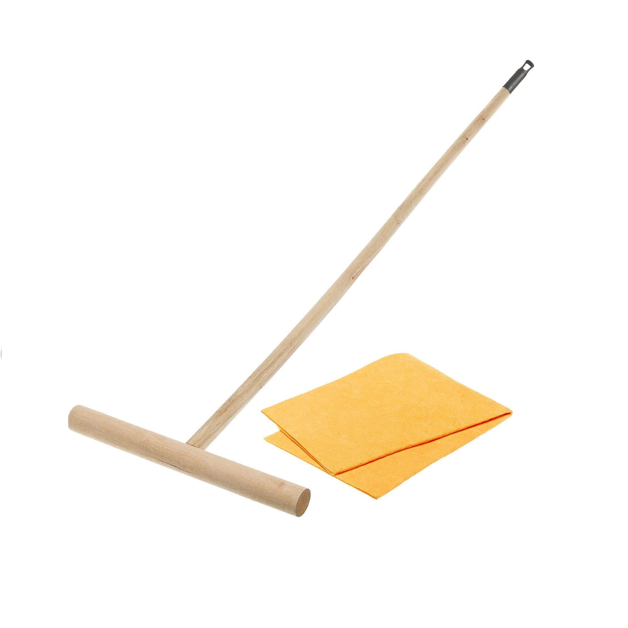 MWC Cuban Mop Stick with Cloth Reusable, Wood Cuban Style Mop Home or
