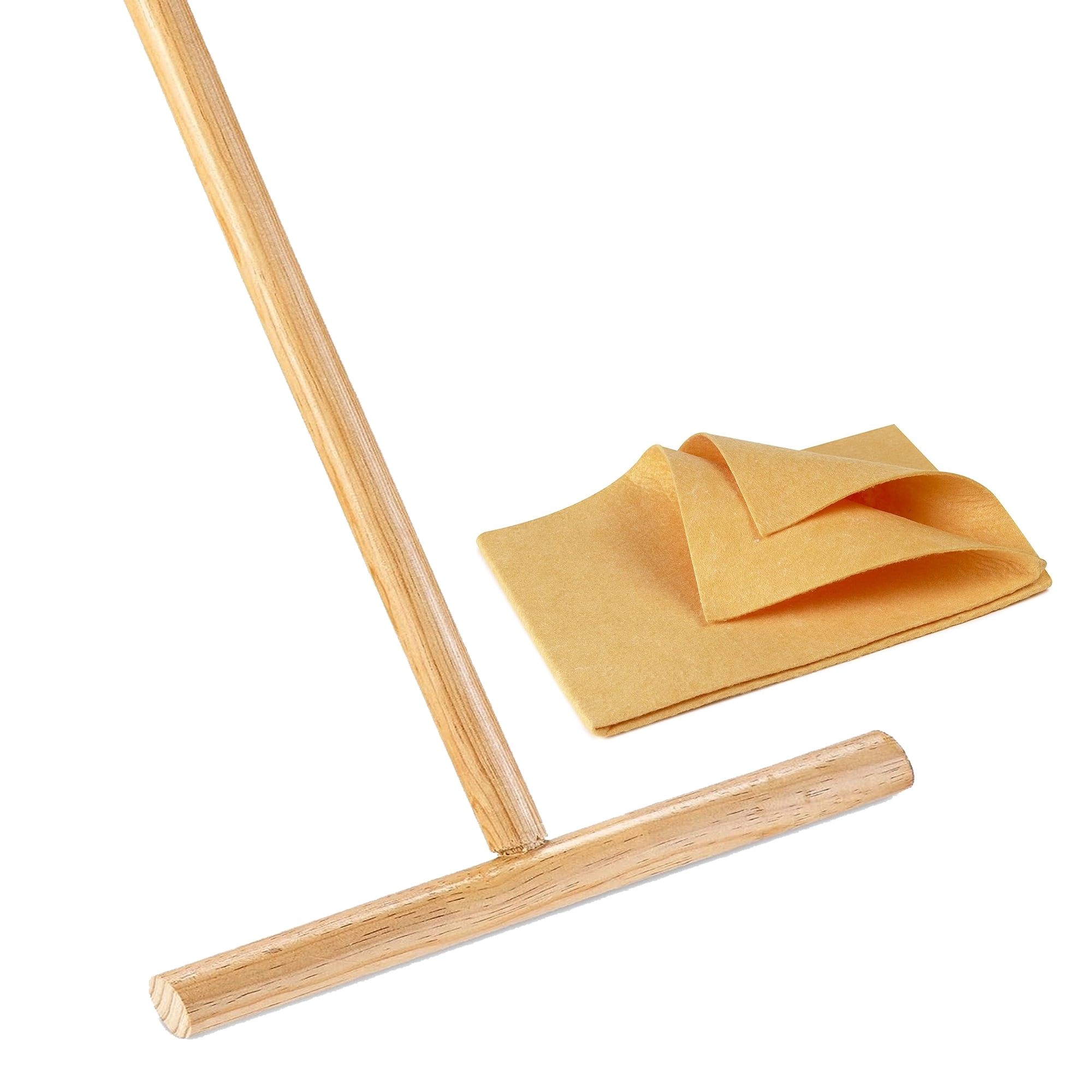 MWC Cuban Mop Stick with Cloth Reusable, Wood Cuban Style Mop