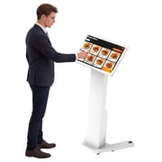 MWE 21.5 Inch Touch-screen Self Service Kiosk, Floor Standing Digital Signage Display, FHD Information Kiosk, 2 Speakers, Interactive Display