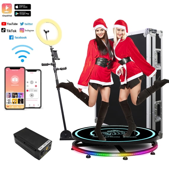 MWE 46" 360 Photo Booth Machine for Parties,Auto-Camera Photobooth Free Logo and Battery APP Remote Control