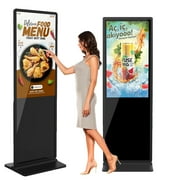 MWE 49 Floor Stand Touch Screen LCD Display Free Customized LOGO Android 9.0 Totem Digital Signage Displays Indoor Information Interactive Advertising Kiosk Player,Black