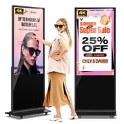 MWE 49 Inch 4K Touchscreen Kiosk, Indoor Floor Standing Digital Signage, Advertising Display LCD Totem with Custom Service, Interactive Monitor Android System with Auto Media PlayerBlack