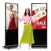 MWE 49 Inch Digital Signage Display,Indoor Floor Standing TouchScreen Advertising Display Kiosk Android System,Commercial LCD Totem Support HDMI-in,Free Customization Stickers and CMS SystemBlack