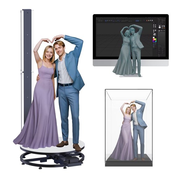 MWE Full Body 3D Scanner for 3D Printing, Metrology-Grade Precision Scanner with 612MP Cameras, Built-in CHACKTOK-3D Modeling Software & Computer Box, Supports Scanning People Up to 2 Meters