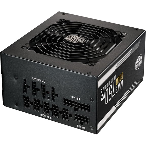 MWE Gold 750 V2 Fully Modular Power Supply 750W 80+ Gold Certified PSU, Dual EPS Connectors, Semi-Fanless Low Noise Design, Flat Black Cables, Reliable ATX Gaming PSU, 5-Year Warranty