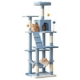 thumbnail image 1 of MWPO 63.8" Multi-Level Cat Tree with Condo and Scratching Post Tower, Blue, 1 of 9