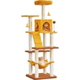 thumbnail image 1 of MWPO 63.8" Multi-Level Cat Tree with Condo and Scratching Post Tower, Yellow, 1 of 9