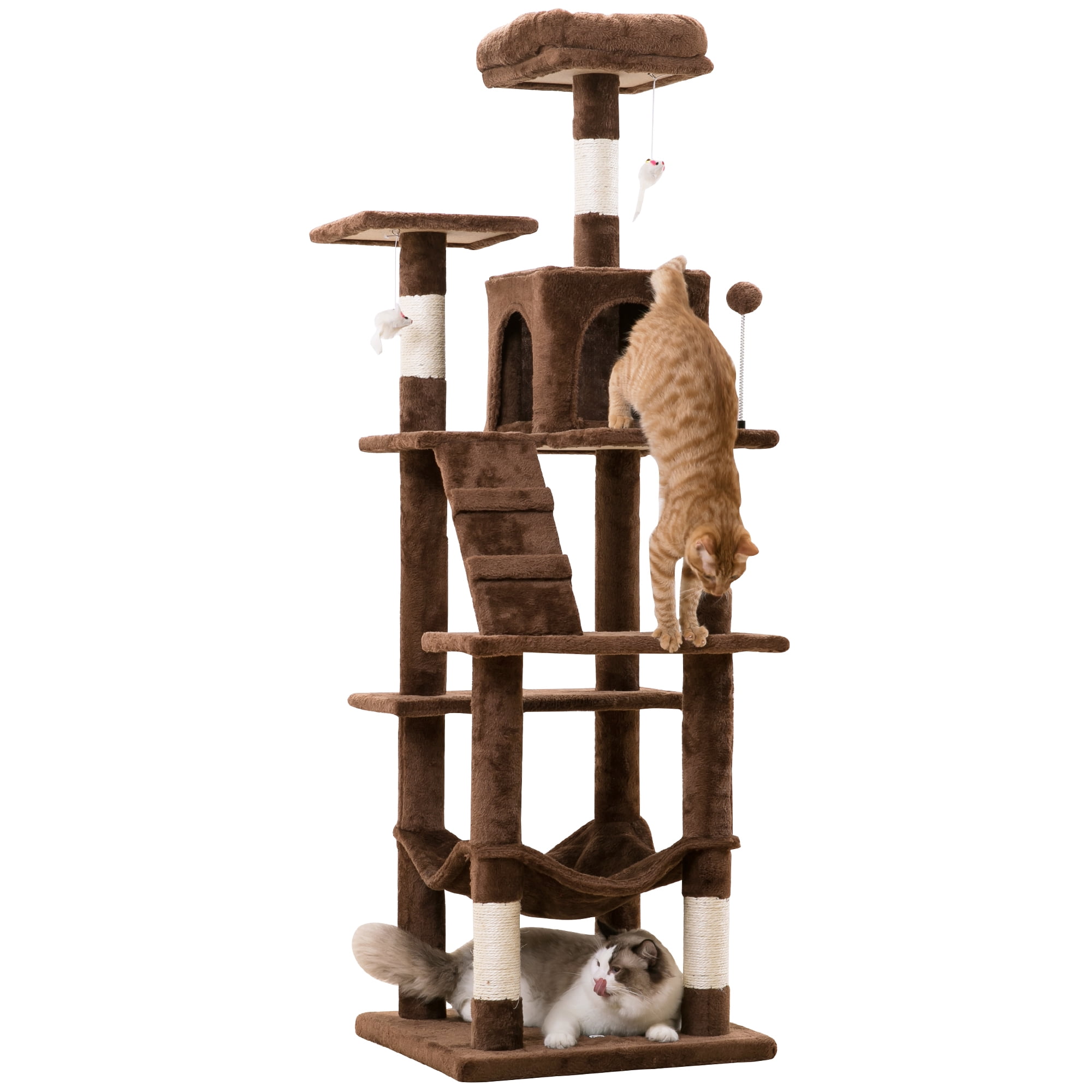MWPO 63.8 in Multi Level Cat Tree with Condo and Scratching Post