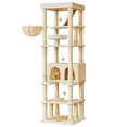 thumbnail image 1 of MWPO 74.8-in Extra Large Cat Tree with Double Condo and Scratching Post Tower,Beige, 1 of 8