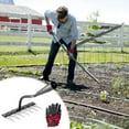 thumbnail image 1 of 5/6/7/10 Teeth Carbon Steel Garden Weeding Rake, Carbon Steel Hand Weeder Tool, Heavy Duty Metal Garden Rake, Iron Rake for Gardening and Weeding, 1 of 7