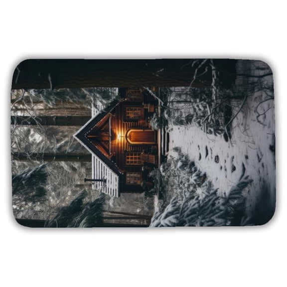 MWW C1BM21343DWCPQ 21 x 34 in. The Lone Cabin Black Bath Mat - Stylish Home Decor Essential