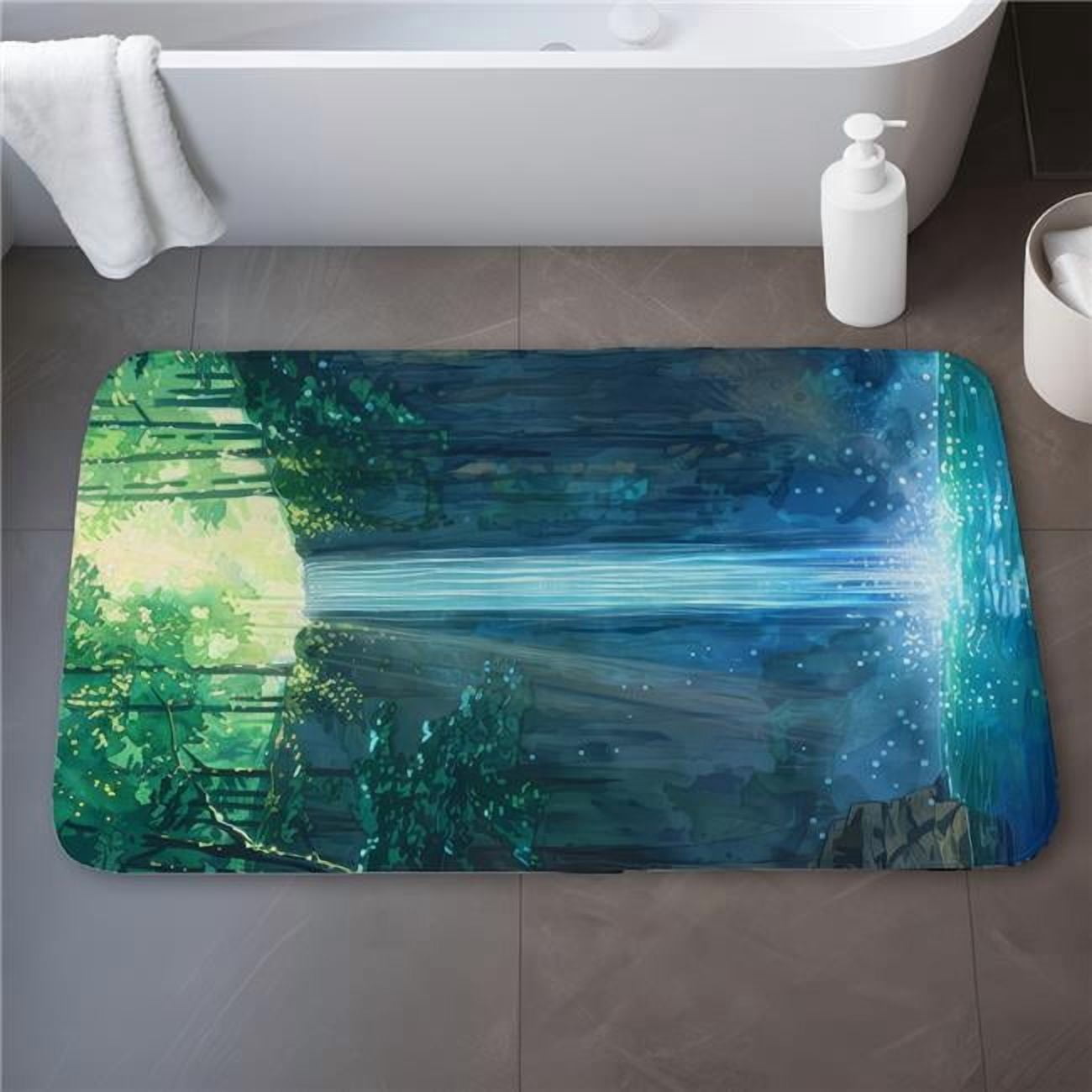 MWW C1BM21343VJFZM 21 x 34 in. Waterfall Green Bath Mat - Stylish Home Decor Essential