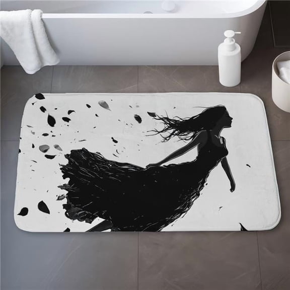 MWW C1BM21345MPMB9 21 x 34 in. Floating White Bath Mat - Stylish Home Decor Essential