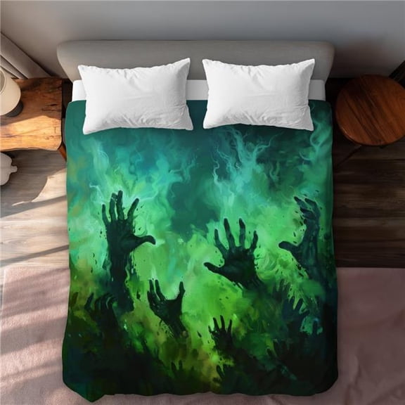 MWW C1DCQSW0JVLTKQ Hands of Despair Green Queen Size Duvet Cover - Chic Home Decor