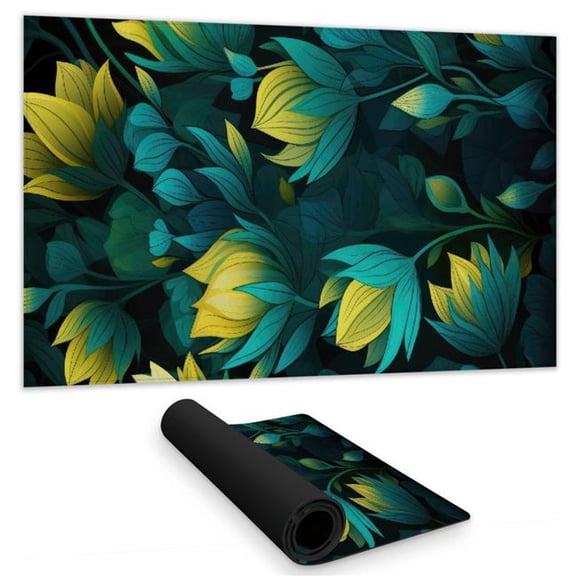 MWW C1DM142433OFZG 14 x 24 in. Intense Bloom - Green Gaming Mat for Stylish Home Decor