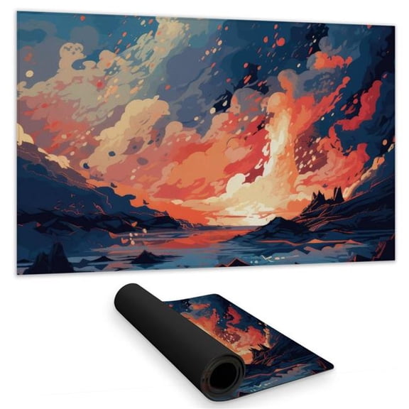 MWW C1DM1424BMAK9R 14 x 24 in. Magma Does Not Wait - Orange Gaming Mat for Home Decor