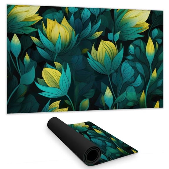 MWW C1DM1424M18F24 14 x 24 in. Intense Bloom - Yellow Gaming Mat for Stylish Home Decor