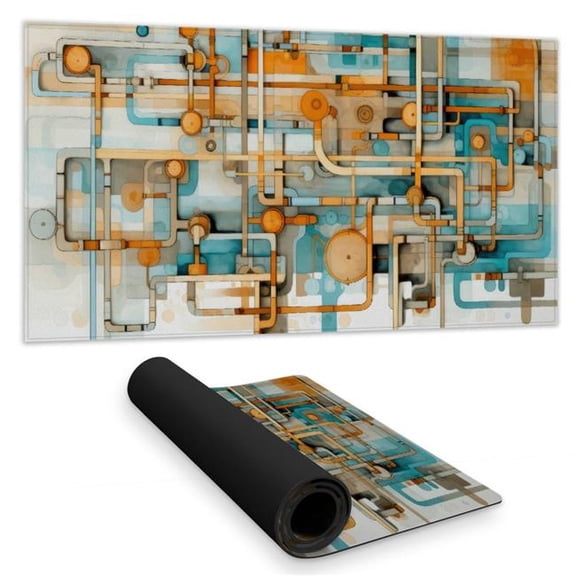 MWW C1DM15313MODZO 16 x 32 in. Like Clockwork Gold Desk Mat - Elegant